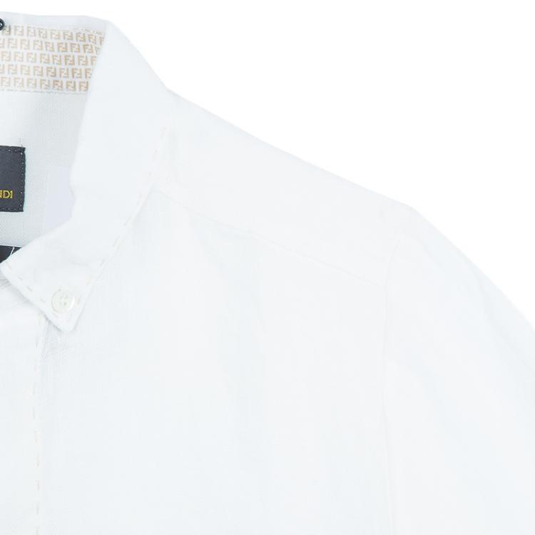 Pre Owned Fendi kids White Linen Shirt 8 Yrs 