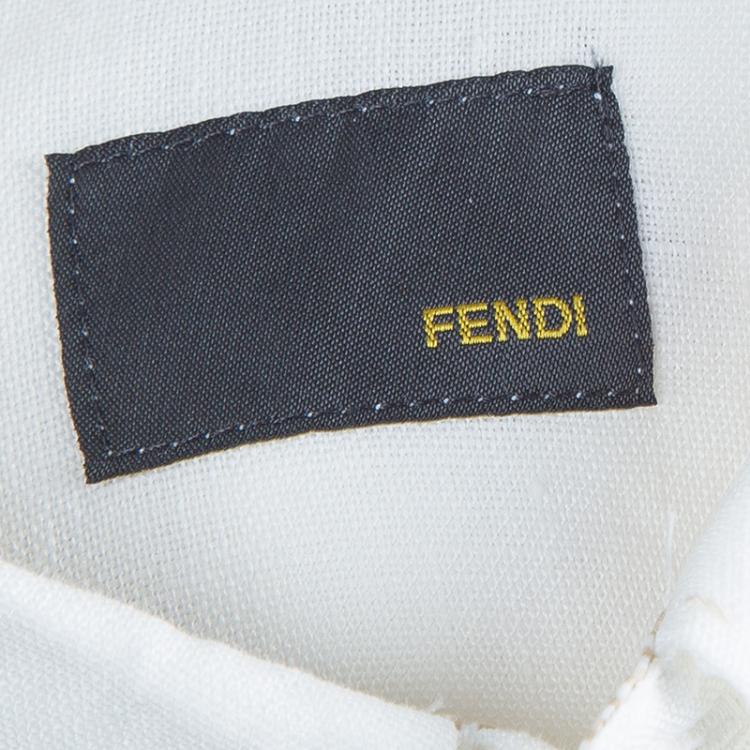Pre Owned Fendi kids White Linen Shirt 8 Yrs 