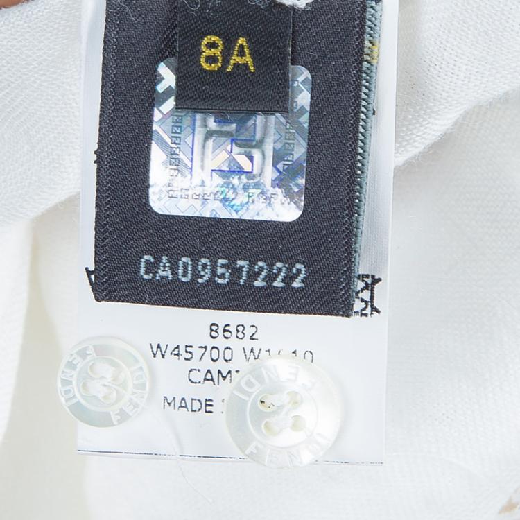 Pre Owned Fendi kids White Linen Shirt 8 Yrs 