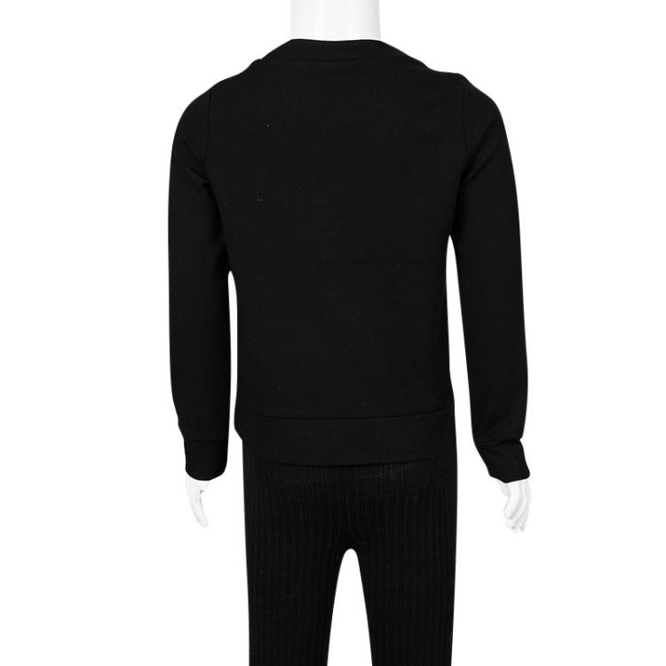 Pre Owned Fendi Black Floral Embroidered Sweatshirt 5Yrs