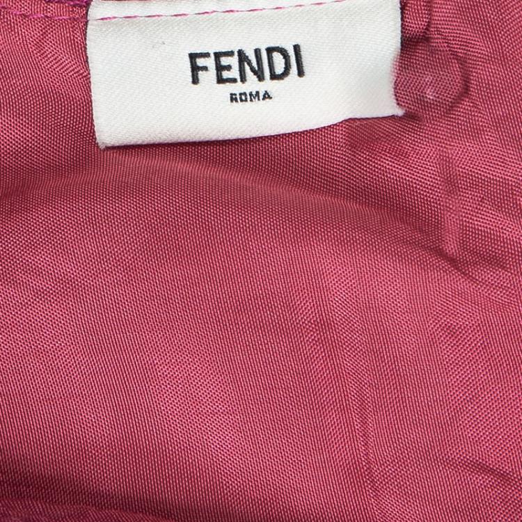 Pre Owned Fendi Kids Pink Contrast Panel Detail Cap Sleeve Dress 12 Yrs