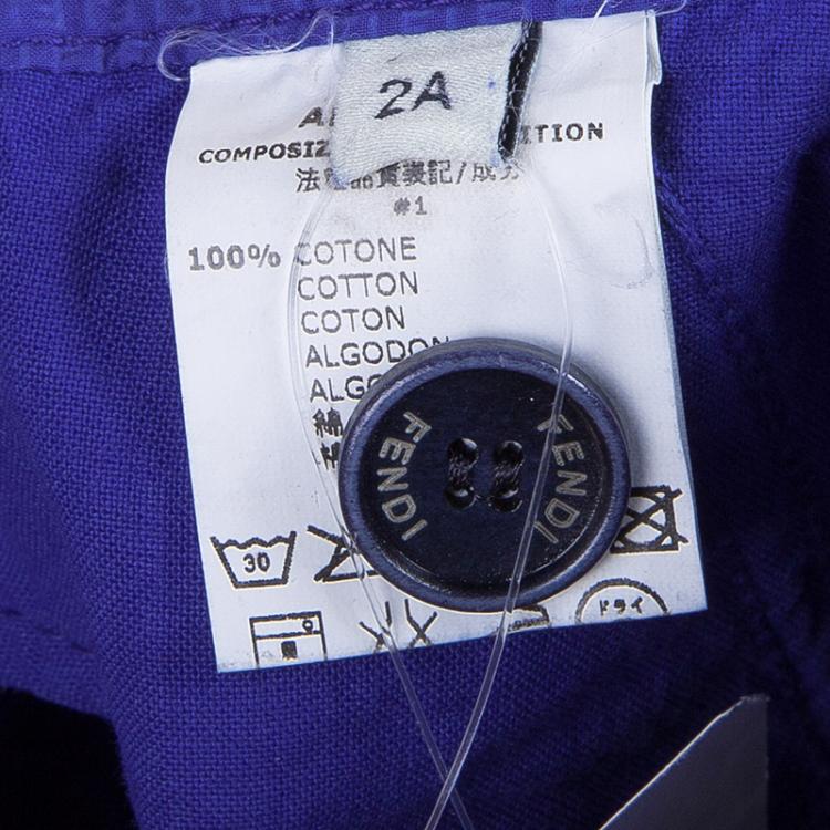 Pre Owned Fendi Blue Monogram Print Bermuda Shorts 2 Yrs