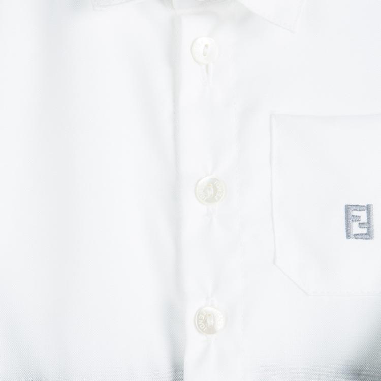 Pre Owned Fendi Colorblock Cotton Formal Onesie 6 Months