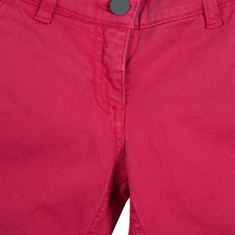 Pre Owned Fendi Red Monogrammed Pocket Flap Detail Pants 8 Yrs
