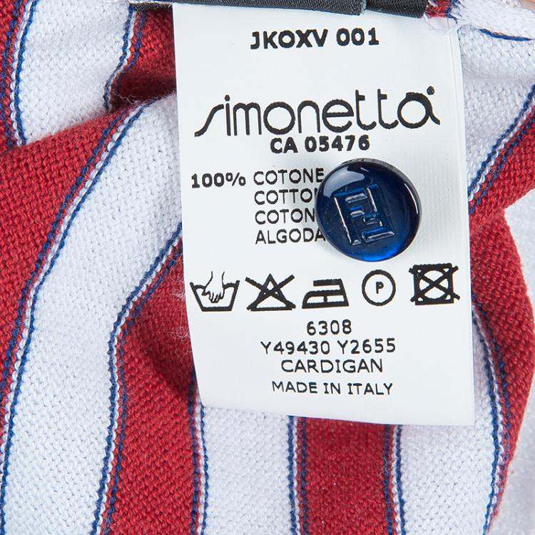 Pre Owned Fendi Multicolor Elbow Patch Detail Striped Cardigan 4 Yrs