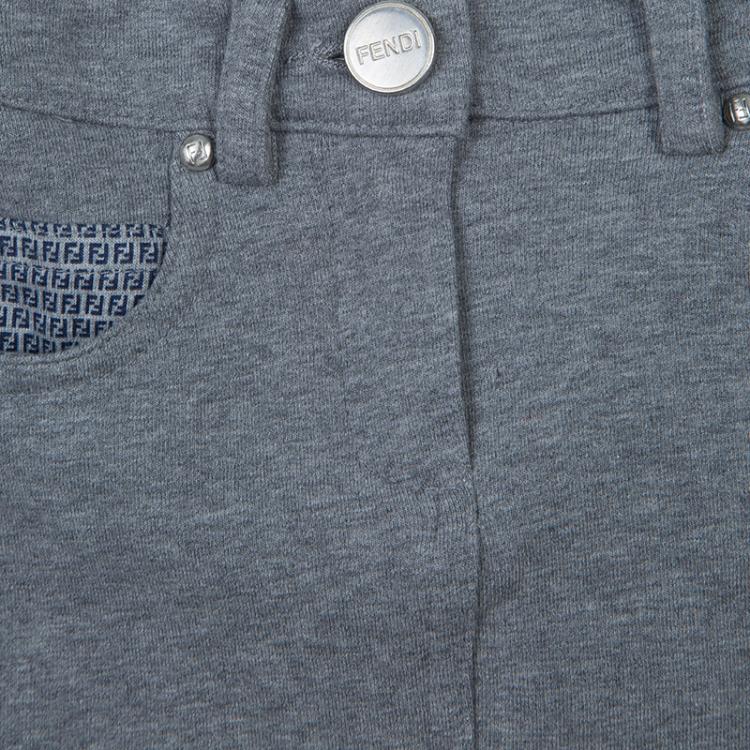 Pre Owned Fendi Grey Jersey Mini Skirt 9 Months