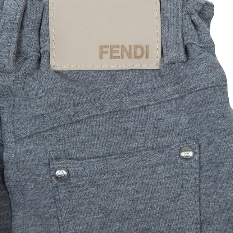 Pre Owned Fendi Grey Jersey Mini Skirt 9 Months