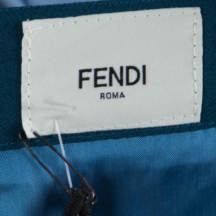 Pre Owned Fendi Block Color Pleated Skirt 8 Yrs