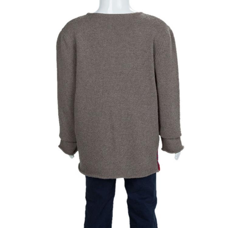 Pre Owned Fendi Multicolor Striped Logo Detail Sweater 6 Yrs