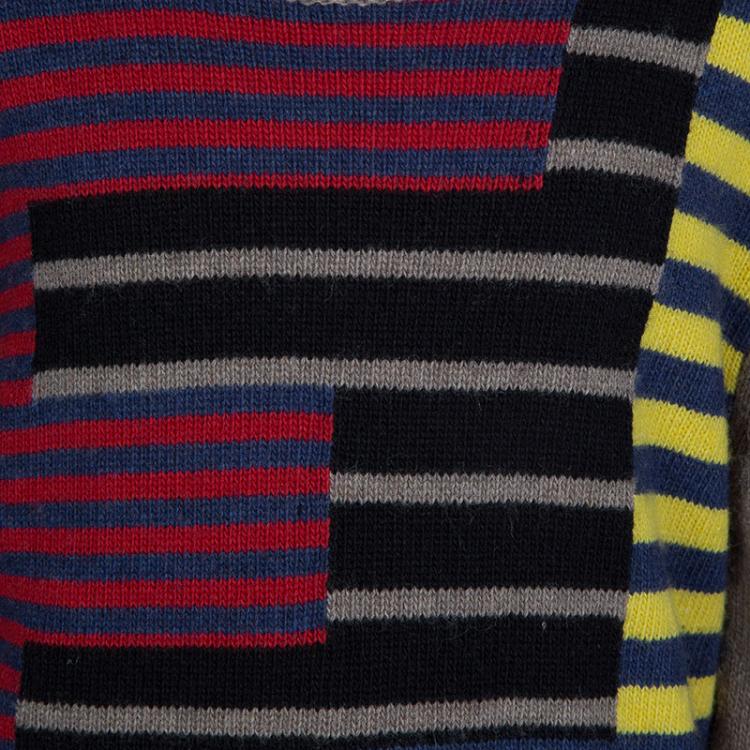 Pre Owned Fendi Multicolor Striped Logo Detail Sweater 6 Yrs