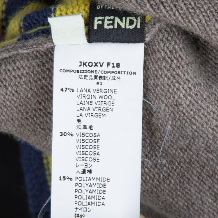 Pre Owned Fendi Multicolor Striped Logo Detail Sweater 6 Yrs