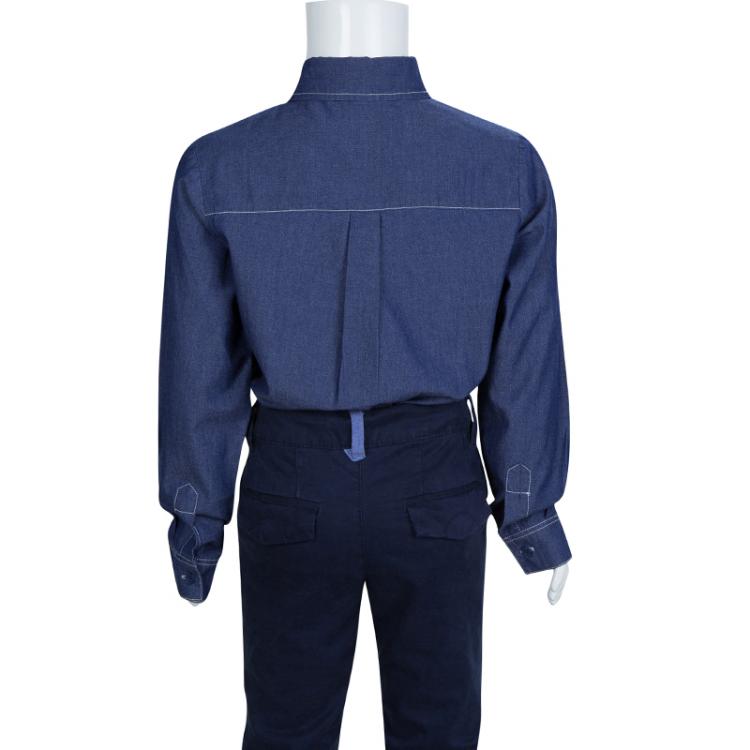 Pre Owned Fendi Indigo Chambray Long Sleeve Buttondown Shirt 6 Yrs