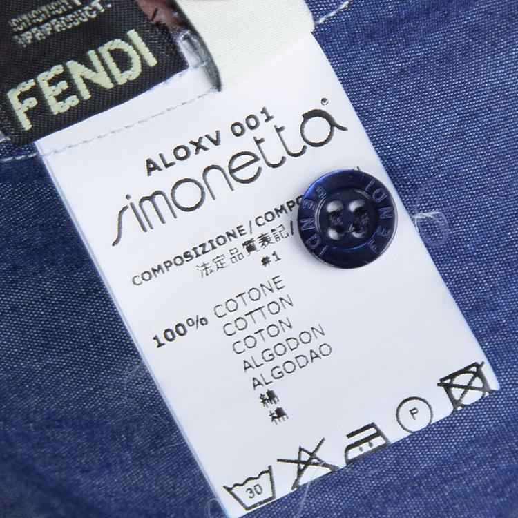 Pre Owned Fendi Indigo Chambray Long Sleeve Buttondown Shirt 6 Yrs