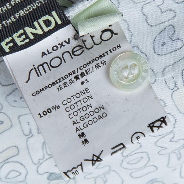 Pre Owned Fendi Multicolor Logo Printed Long Sleeve Buttondown Cotton Shirt 6 Yrs