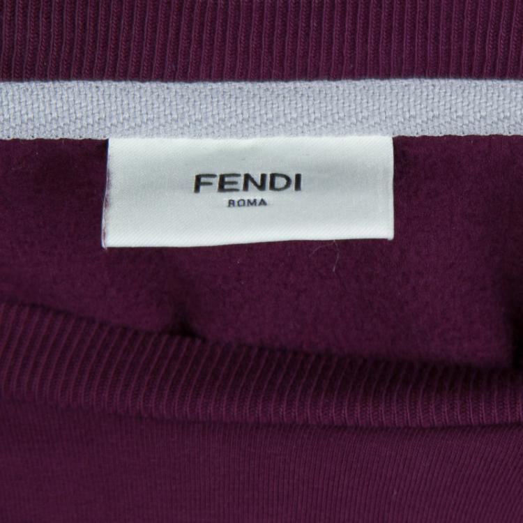 Pre Owned Fendi Burgundy Knit Crew Neck Sweatshirt 6 Yrs