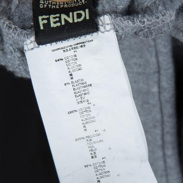 Pre Owned Fendi Grey Knit Monster Face Hooded Sweatshirt 5 Yrs