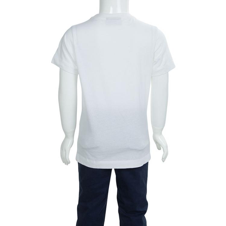 Pre Owned Fendi White Graphic Print Crew Neck T-Shirt 6 Yrs