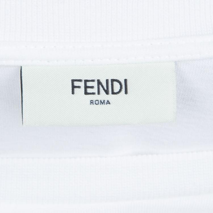 Pre Owned Fendi White Graphic Print Crew Neck T-Shirt 6 Yrs