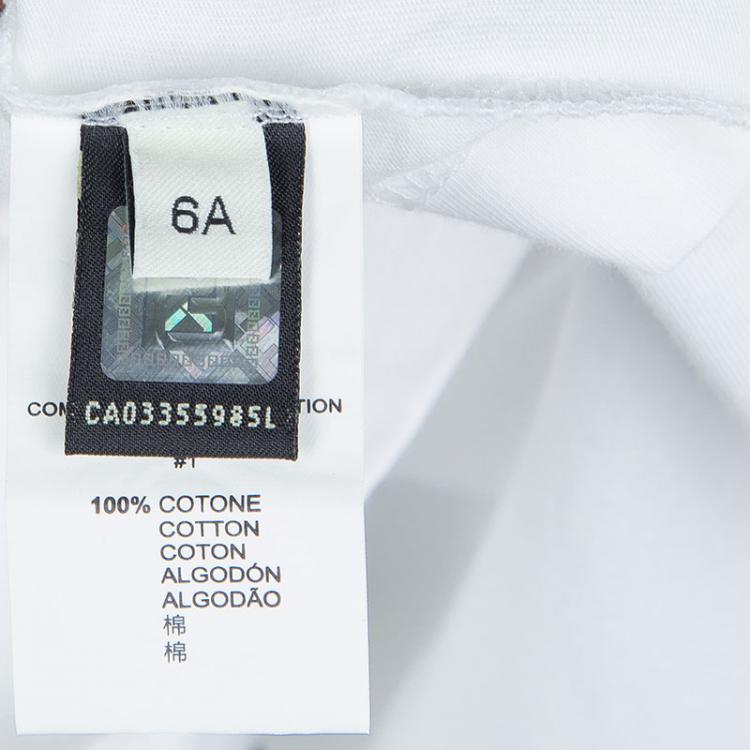 Pre Owned Fendi White Graphic Print Crew Neck T-Shirt 6 Yrs