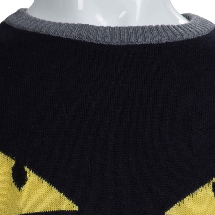 مملوكة مسبقًا Fendi Navy Blue Striped Monster Sweater 8 Yrs
