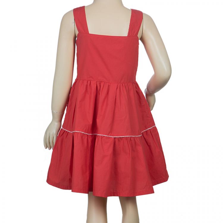 Pre Owned Fendi Red Pinafore Dress Size 6 Yrs