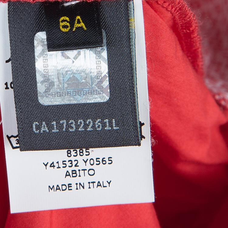 Pre Owned Fendi Red Pinafore Dress Size 6 Yrs