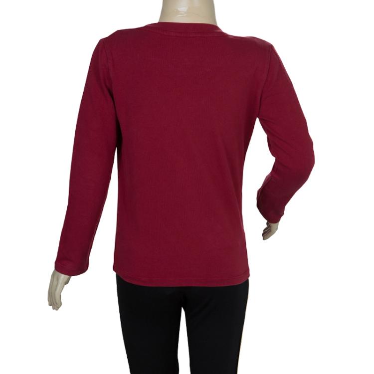 Pre Owned Gucci Red Graphic Print Long Sleeve Knit Top 4 Yrs