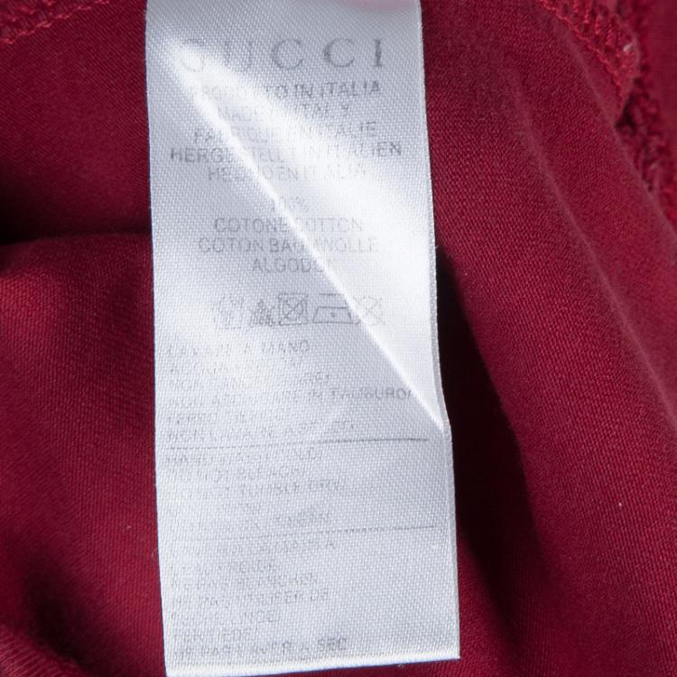 Pre Owned Gucci Red Graphic Print Long Sleeve Knit Top 4 Yrs