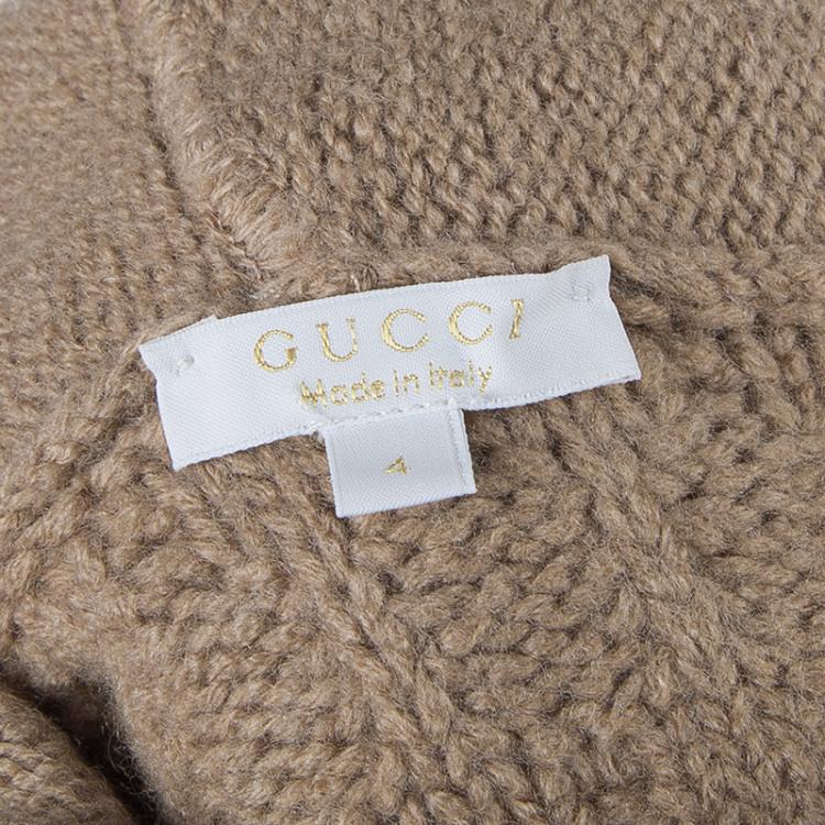 Pre Owned Gucci Beige Hooded Sweater 4 Yrs