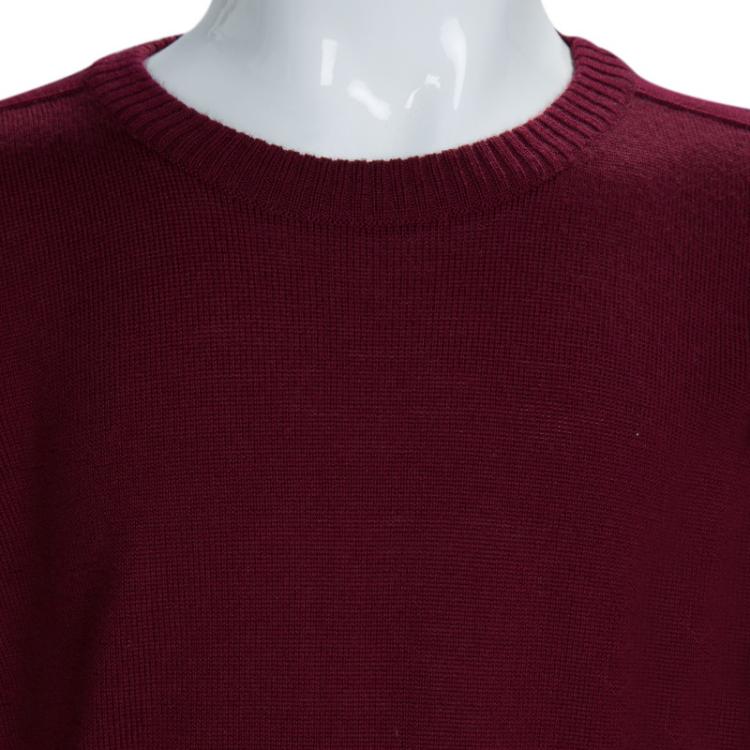 Pre Owned Gucci Burgundy Wool Crew Neck Sweater 6 Yrs