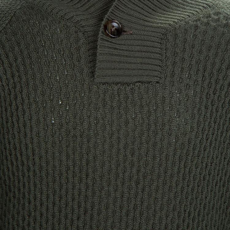 Pre Owned Gucci Olive Green Honeycomb Knit Sweater 5 Yrs