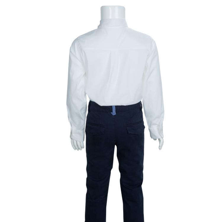 Pre Owned Gucci White Web Stripe Detail Long Sleeve Buttondown Shirt 5 Yrs