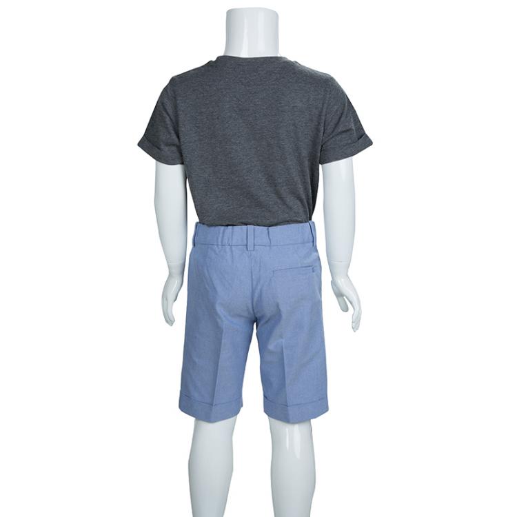 Pre Owned Gucci Blue Cotton Bermuda Shorts 6 Yrs