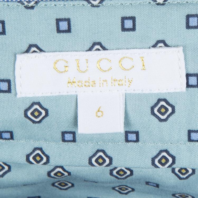 Pre Owned Gucci Blue Cotton Bermuda Shorts 6 Yrs