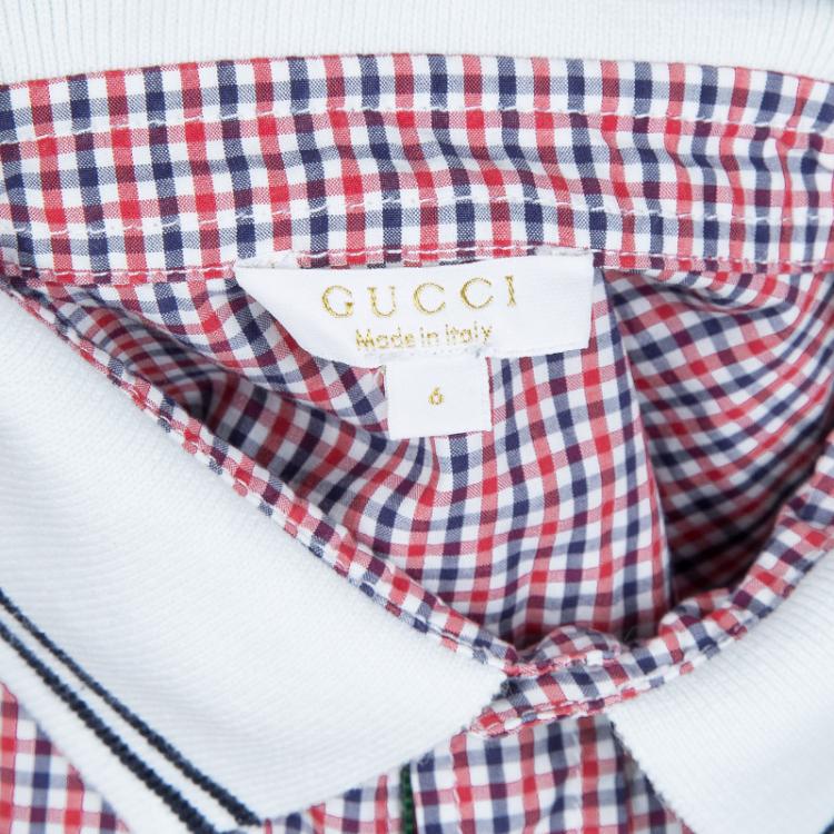 Pre Owned Gucci Multicolor Checked Cotton Buttondown Short Sleeve Shirt 6 Yrs