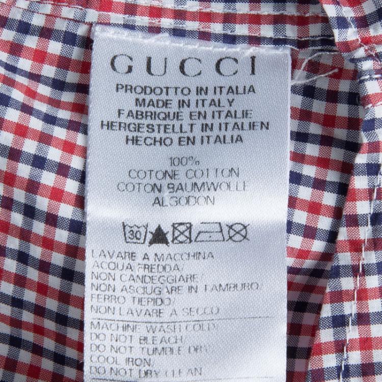 Pre Owned Gucci Multicolor Checked Cotton Buttondown Short Sleeve Shirt 6 Yrs
