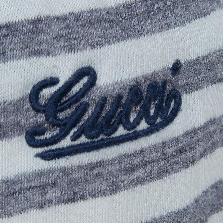 Pre Owned Gucci White Striped Cotton Terry Shorts  6 Yrs