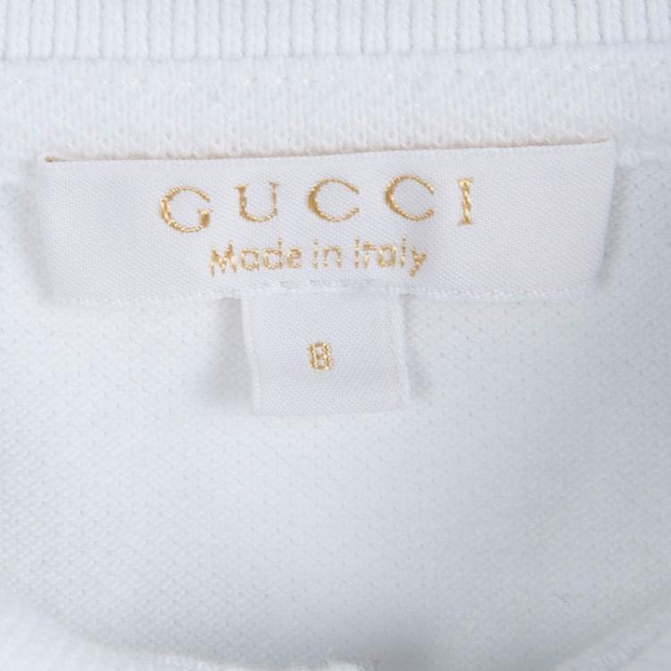 Pre Owned Gucci White Long Sleeve Polo T-Shirt 8 Yrs