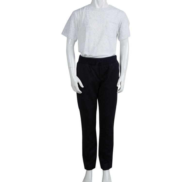 Pre Owned Gucci Navy Blue Elasticized Waist Wool Pants 8 Yrs