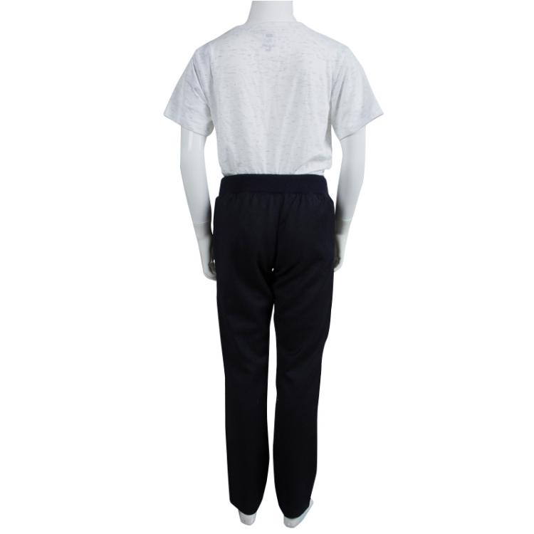 Pre Owned Gucci Navy Blue Elasticized Waist Wool Pants 8 Yrs