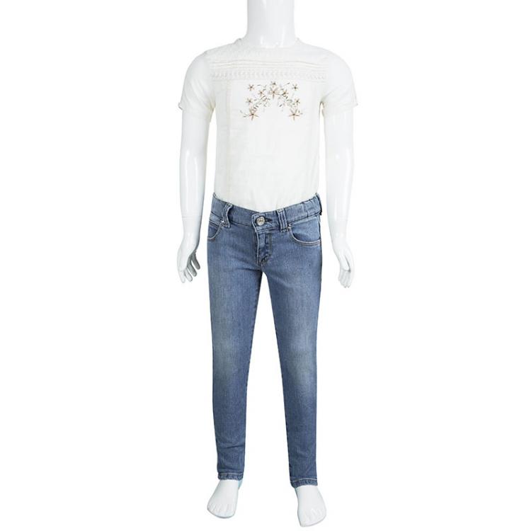 Pre Owned Gucci Indigo Light Wash Denim Skinny Jeans 5 Yrs