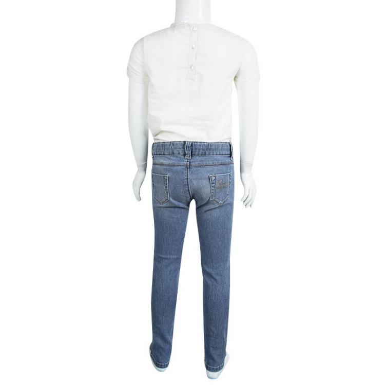 Pre Owned Gucci Indigo Light Wash Denim Skinny Jeans 5 Yrs
