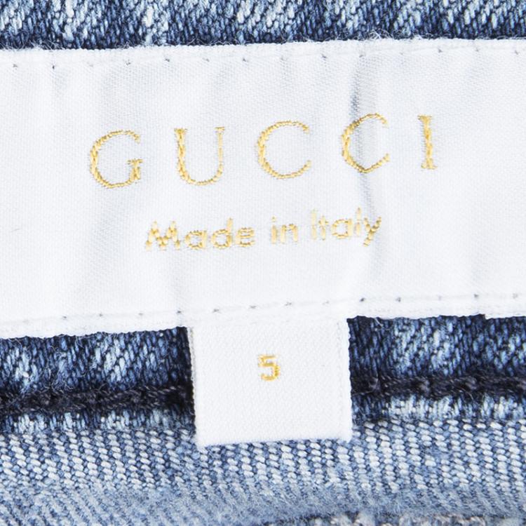 Pre Owned Gucci Indigo Light Wash Denim Skinny Jeans 5 Yrs