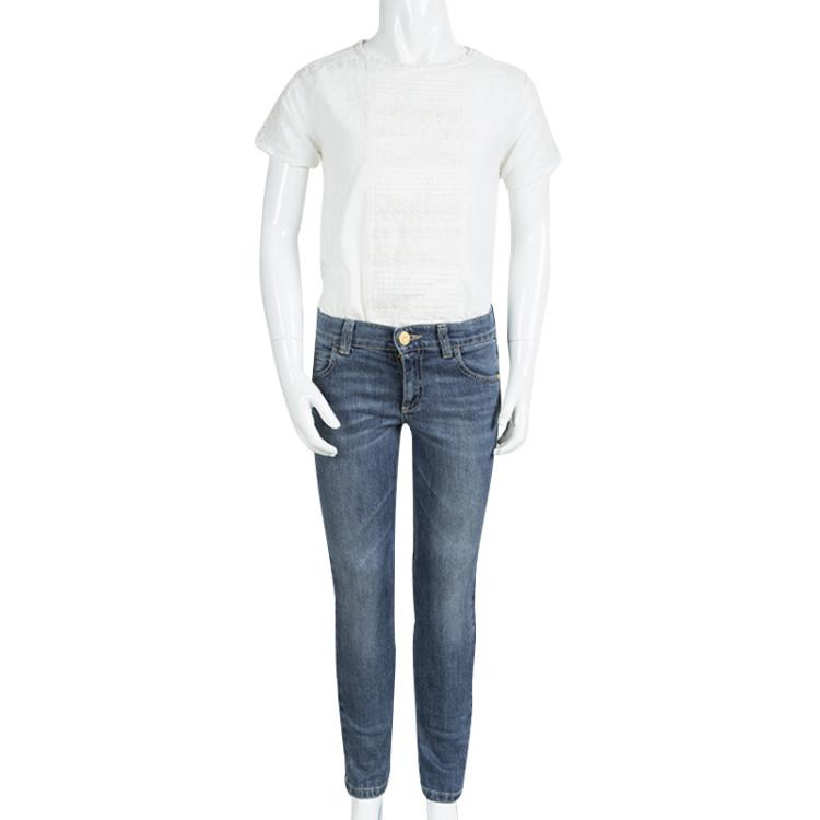 Pre Owned Gucci Indigo Washed Denim Skinny Jeans 6 Yrs