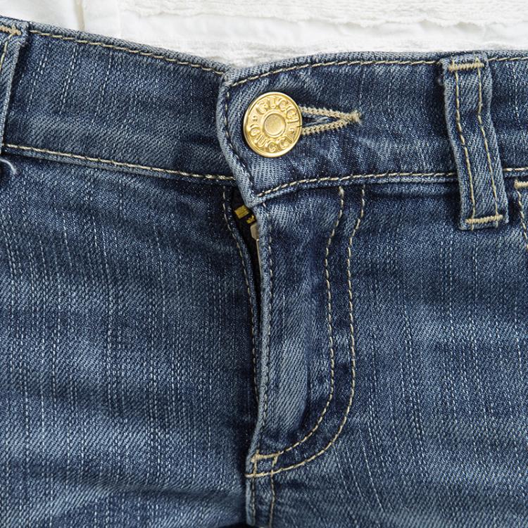 Pre Owned Gucci Indigo Washed Denim Skinny Jeans 6 Yrs