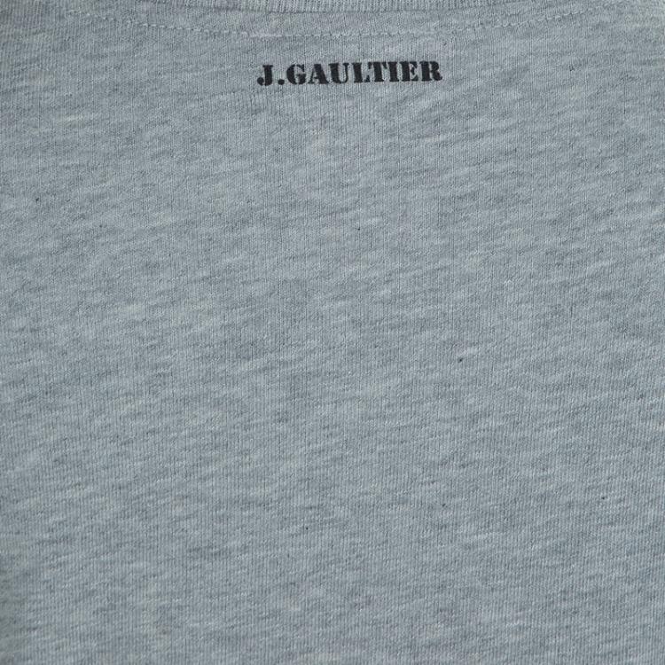 Pre Owned Junior Gaultier Grey Printed Long Sleeve T Shirt 8 Yrs