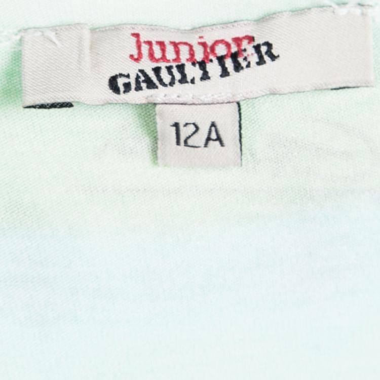 Pre Owned Junior Gaultier Multicolor Printed Jersey Sleeveless Dress 12 Yrs