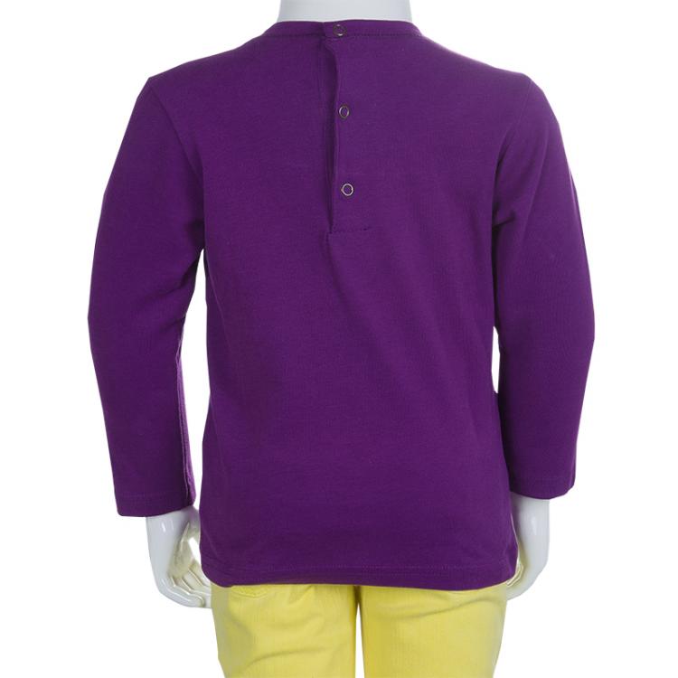 Pre Owned Kenzo Kids Purple Flock Printed Long Sleeve T Shirt 2 Yrs