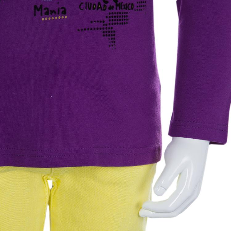 Pre Owned Kenzo Kids Purple Flock Printed Long Sleeve T Shirt 2 Yrs