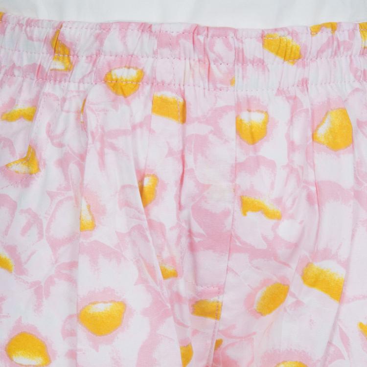 Pre Owned Kenzo Kids Pink Floral Print Cotton Pants 3 Yrs
